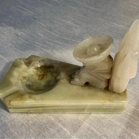 VINTAGE Stone Carved Cactus And Mexican Siesta Trinket/Incense Holder. - Picture 3 of 5